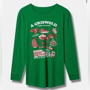 Torrid Christmas Vacation Classic Fit Cotton Long Sleeve Tee Size 1x NWT